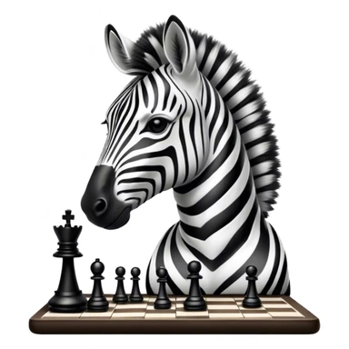 Zebra Playing chess sticker