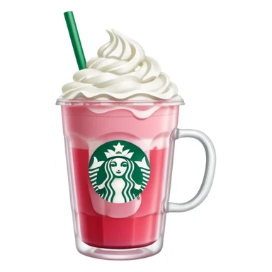 Starbucks strawberry pink drink with whipped cream sticker
