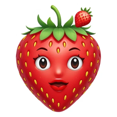 strawberry 🍓 and red kiss 💋 fashioned stylish little emoji for “slay” reaction sticker