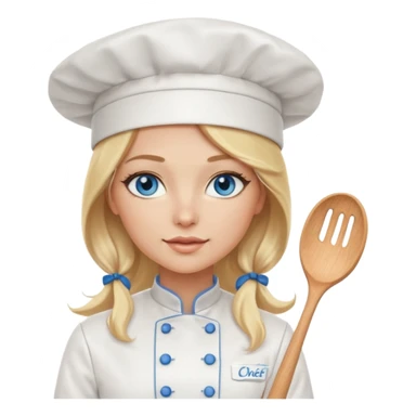 Sexy Long Blonde hair blue eyed female chef sticker