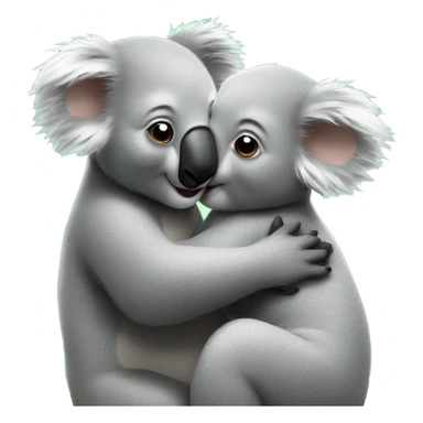 a male koala bear kissing a female koala bear sticker