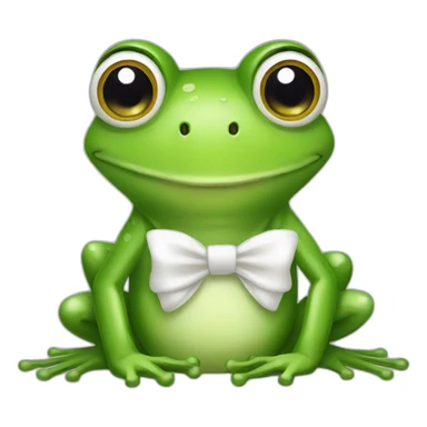 frog with a white bow sticker