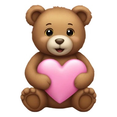 Teddy bear holding pink heart  sticker