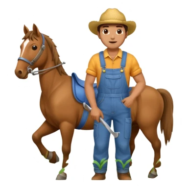 man plowing a field with a horse sticker