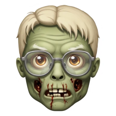 Zombie with big glasses more visible glasses, some difference between zombie and glasses sticker