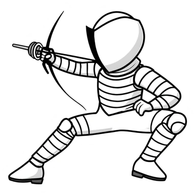fencer taking a break, resting sticker