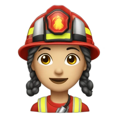 fireman girl white sticker