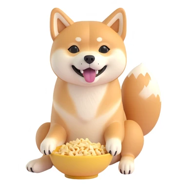 shiba inu, eating sticker