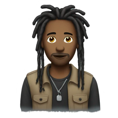 Man with dreads sticker
