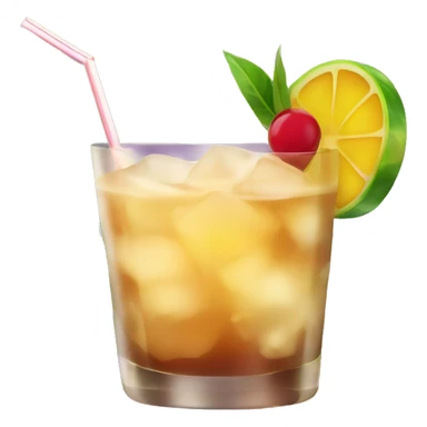 Mai tai cocktail without smile face is the glass  sticker