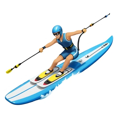 An icon featuring a close-up collage of water skis, splashing water across the surface. The design highlights the motion of the skis cutting through the water. Transparent background emphasizes the thrill of water skiing. sticker