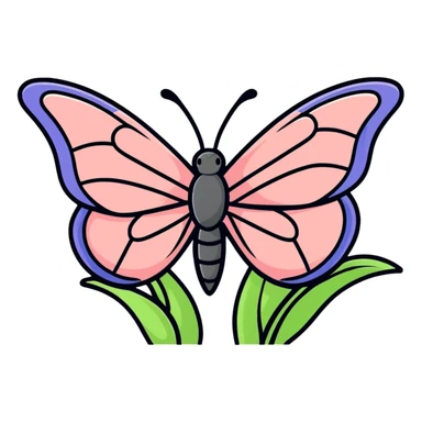 Butterfly in tulip sticker