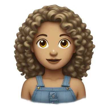 Light skin girl with curly hair  sticker