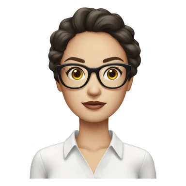 beautiful brunette with glasses miu miu sticker