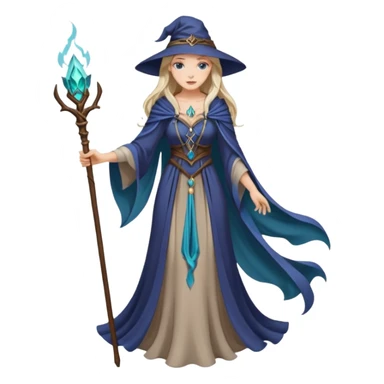 portrait of Elegant sorceress – Long dress, staff





 sticker