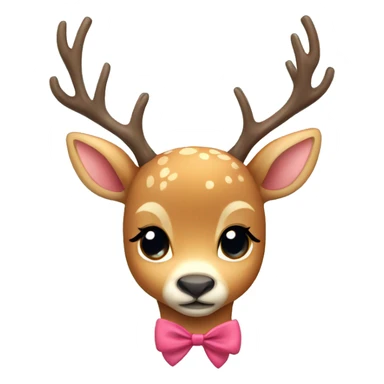 Cute deer with a bow sticker