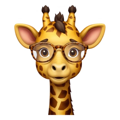 giraffe with glasses sticker