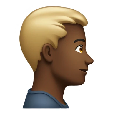 back profile with head turned to the side  sticker