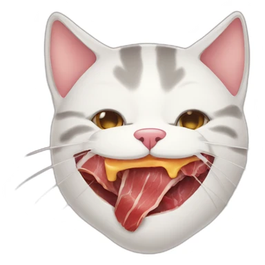 Cat eat big meat sticker