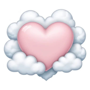 light pink heart with clouds sticker