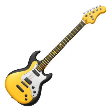 Bana elektronik gitar emojisi yap ama bir tane yüz emojisinin elinde olsun elektronik gitar siyah olsun  sticker