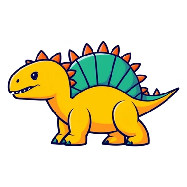 Metal stegosaurus  sticker