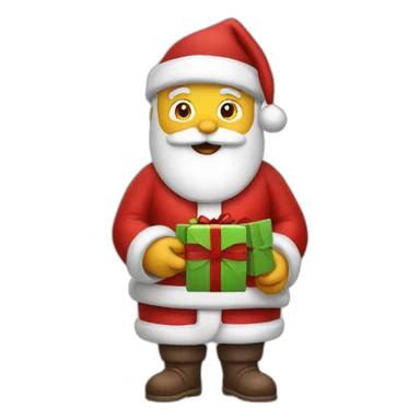 Santa giving a gift sticker