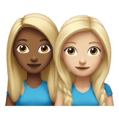 Two blonde girls one with blue eyes one with brown with Nike T-shirts on sticker