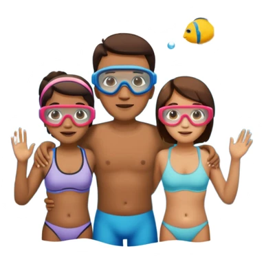 familia con gafas de snorkel sticker