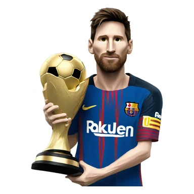 Messi holding soccer trophy 🏆 sticker
