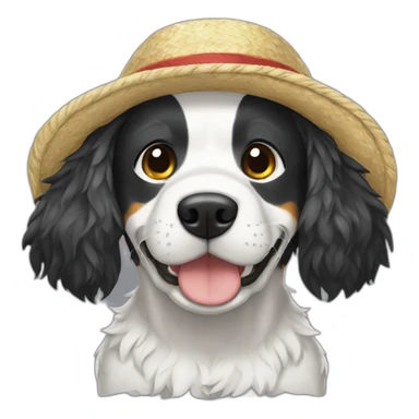 dog-wearing-luffy-from-onepiece-anime-clothes sticker
