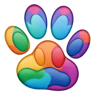 Rainbow paw print sticker