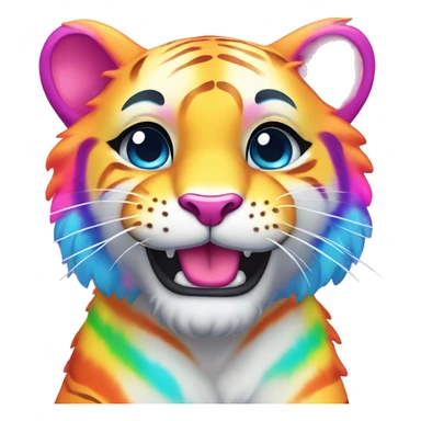 lisa frank rainbow tiny tiger sticker