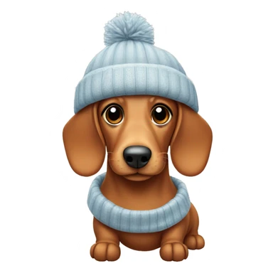 Cute Sausage Dog with a winter hat sticker