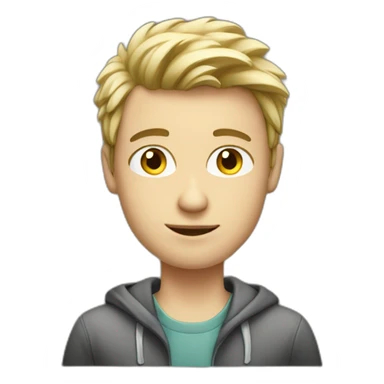 A cool white boy on a computer sticker