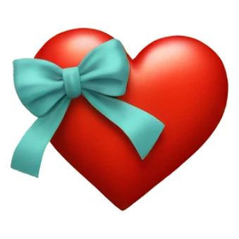 Red heart with bow sticker