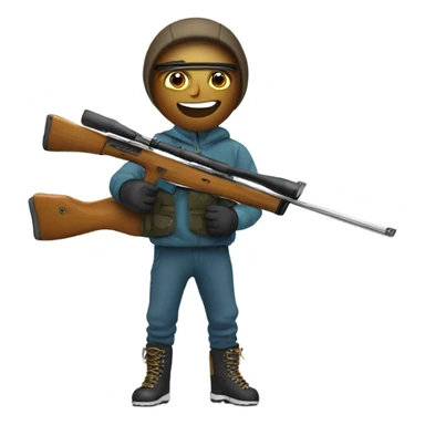 skier with rifle sticker