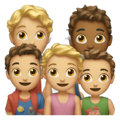 trois amis garçon sticker