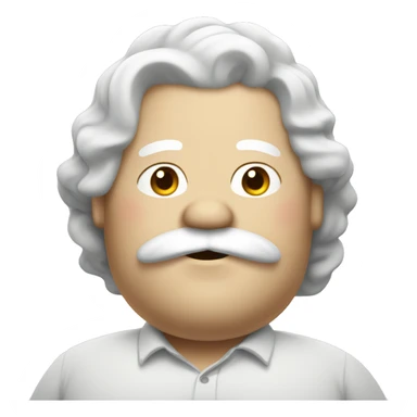 Obese, with white wavy hair and a single white mustache. sticker