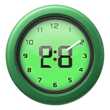 Digital clock with a green text sticker