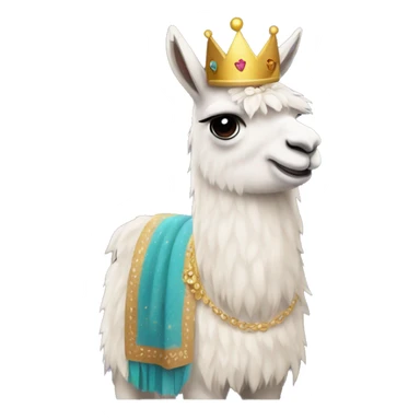 llama with a dress and a crown  sticker