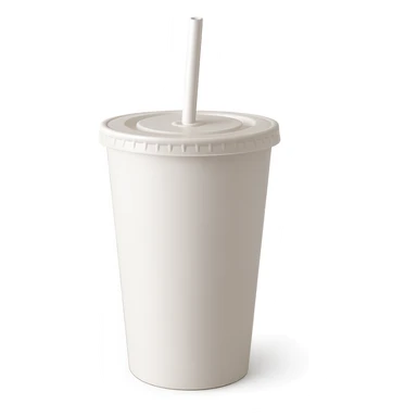 plain white soda cup from a fast food restaurant, simple, minimal details sticker