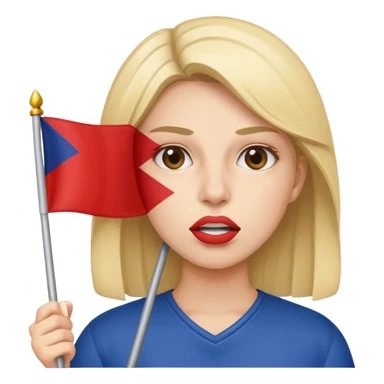 put the flag in her mouth sticker