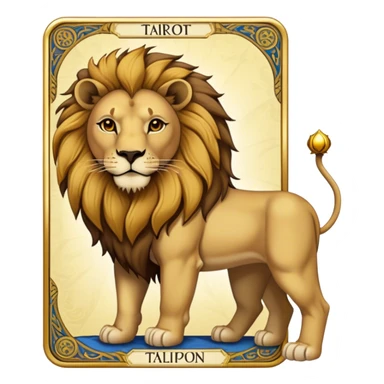 Tarot Card with a lion on it  sticker