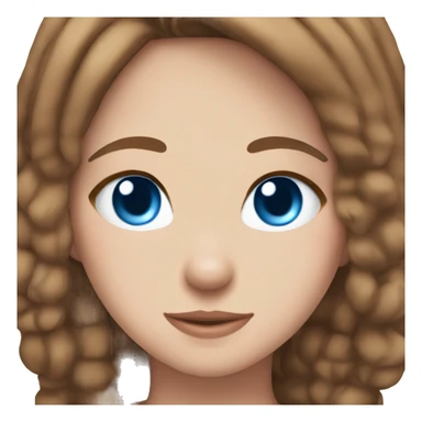 Thank you girl emoji brown hair blue eyes cat ears sticker