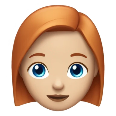 red haired girl with bob and light skin and blue eyes sticker