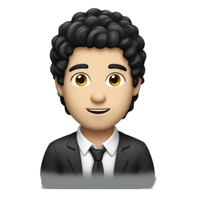 black hair, white skin guy with a book  sticker