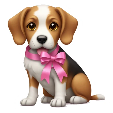 Dog with pink ribbon sticker