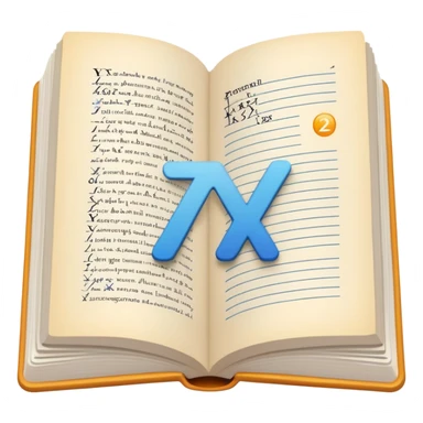 open textbook with formula y = x² sticker