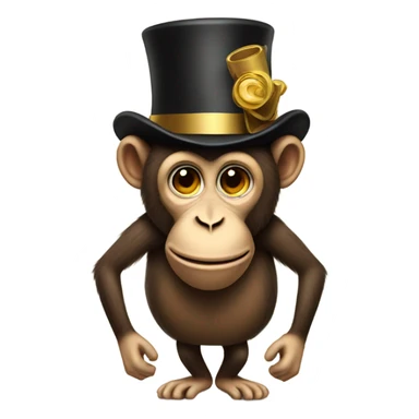 A monkey with a tophat sticker